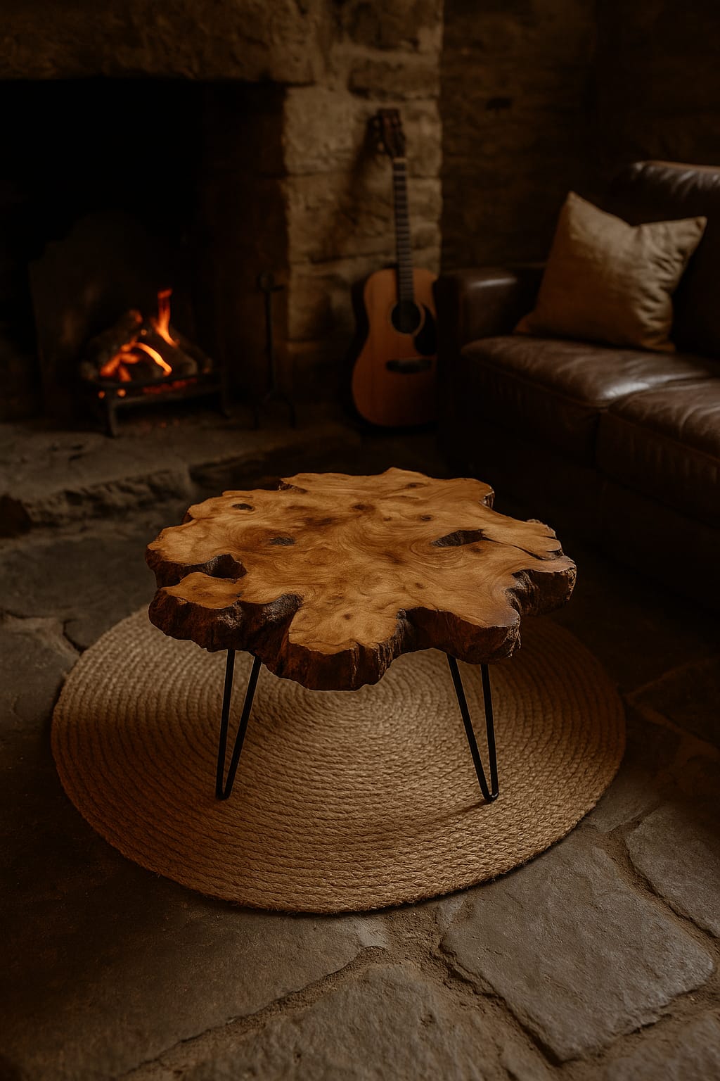 Live Edge Olive Coffee Table 16" - 20"