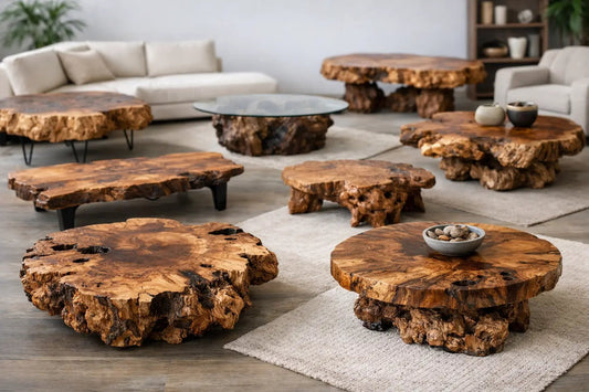 8 Burl Coffee Table Examples With Natural Soul