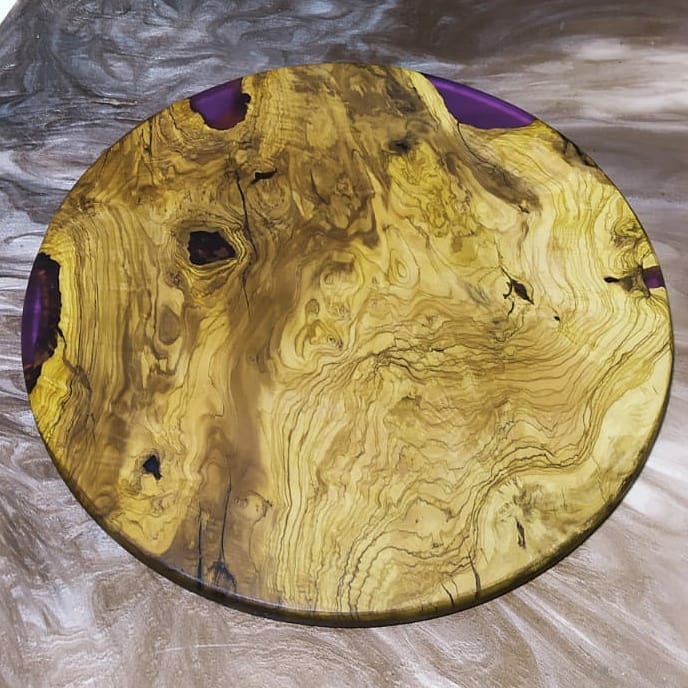 20" Round Olive Slab For Epoxy Project