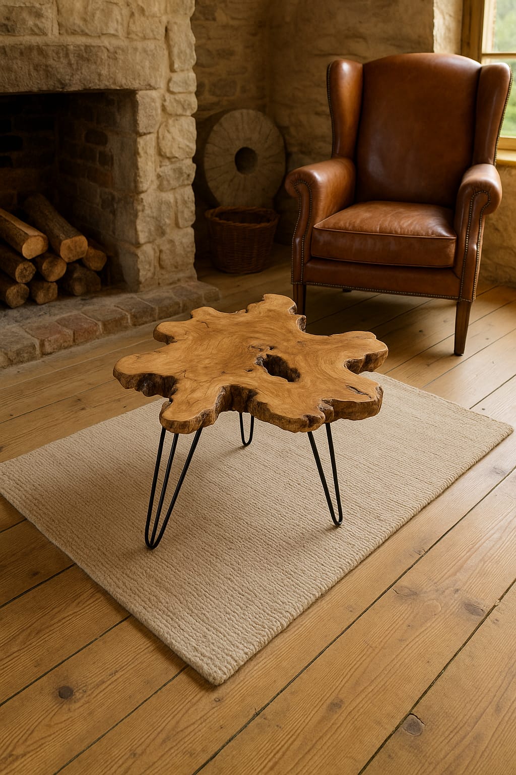 Live Edge Olive Coffee Table 16" - 20"