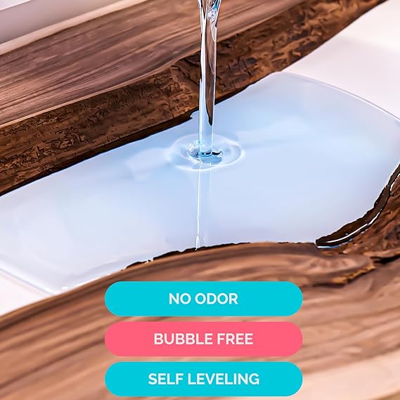 Bubble Free Epoxy Resin Kit 1.32 Gal for Casting Crystal Clear
