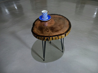 Epoxy Walnut End Table 12"-16"