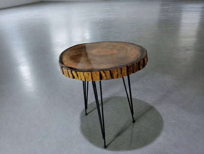 Epoxy Walnut End Table 12"-16"