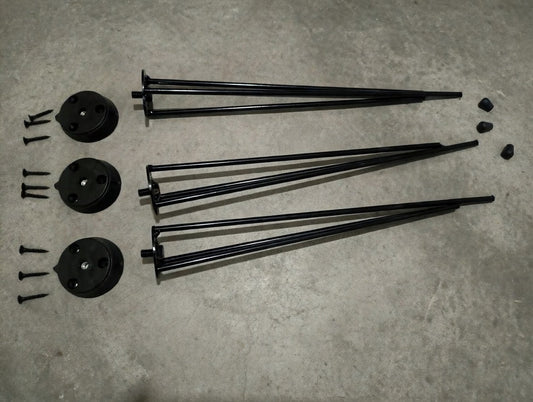 Hairpin Legs set with Screws, Rubbers
