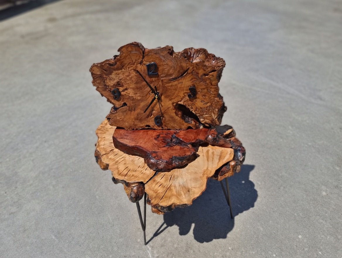 Olive Root Table Clock 12"