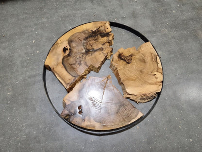Round Oak wood Slab Set 3Pcs