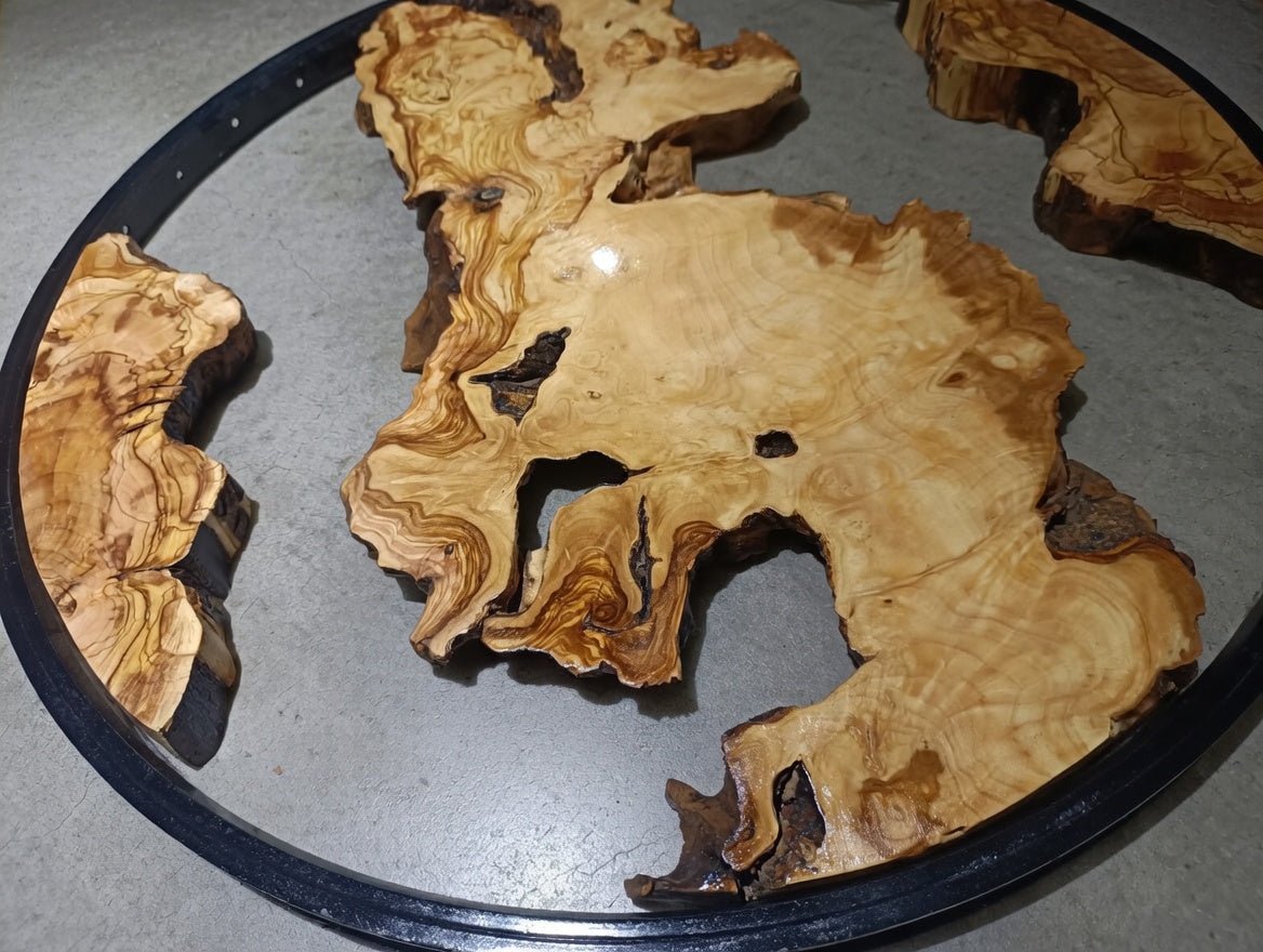 Round Olive Root Slab Set 3 Pcs