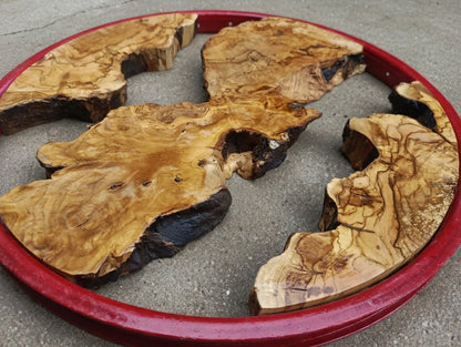 Round Olive Root Slab Set 3 Pcs