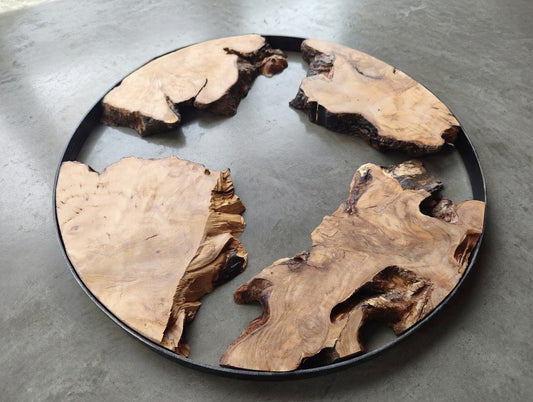 Round Olive Slab Set 4 Pcs