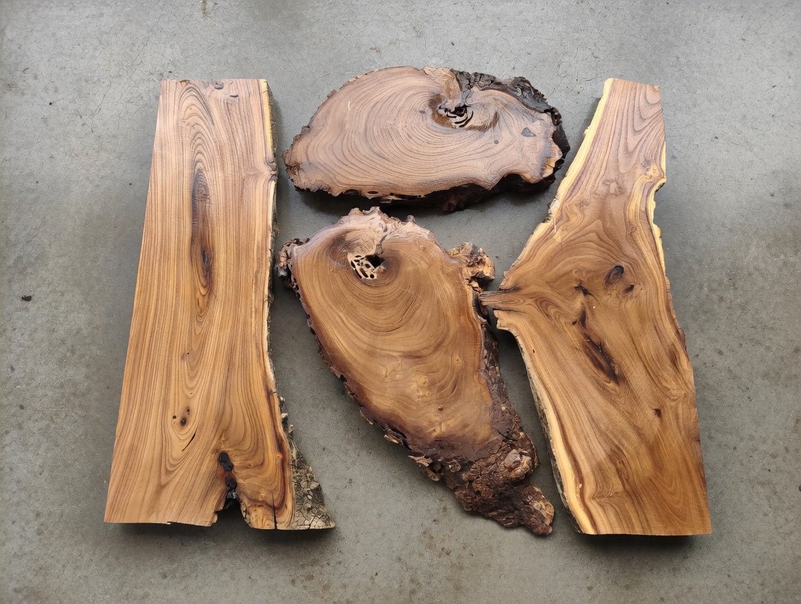 Wild Olive Slab Set 4 Pcs